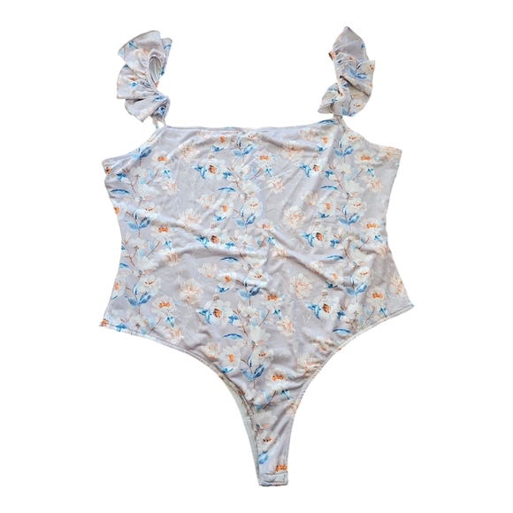 by Egreis Floral Ruffle Strap One Piece Bodysuit XXL - Picture 1 of 7